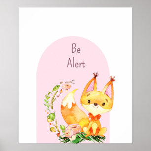 Póster Nursery Baby Animal de Woodland