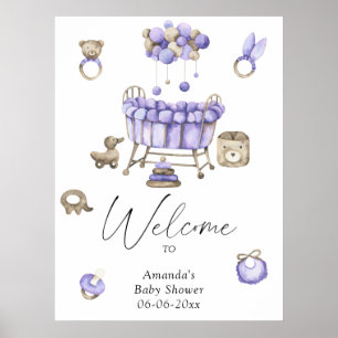 Póster Nursery - bienvenido fiesta de ducha para bebés