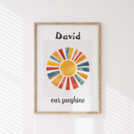 Póster Nursery\Kids Boho Sun Personalizado Sunshine perso