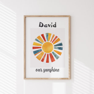 Póster Nursery\Kids Boho Sun Personalizado Sunshine perso