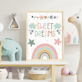 Póster Nursery Rainbow Boho Art
