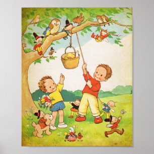Póster Nursery Rhyme poster Niños ventilado libro illusta