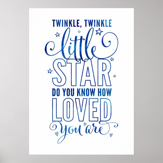 Póster NURSERY RHYME twinkle, twinkle little star blue (Frente)