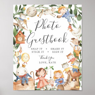 Póster Nursery Rhymes Baby Shower Photo Guestbook Rótulo