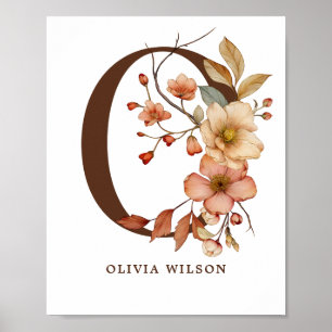 Póster Nursery Wall Art Chica Cottagore Letra O