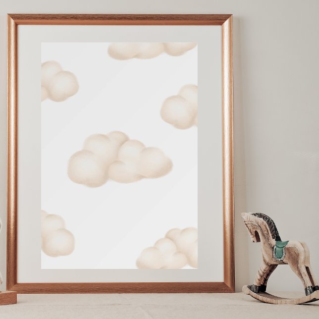 Póster Nursery Whimsical Flotante Nubes Kitten (Subido por el creador)