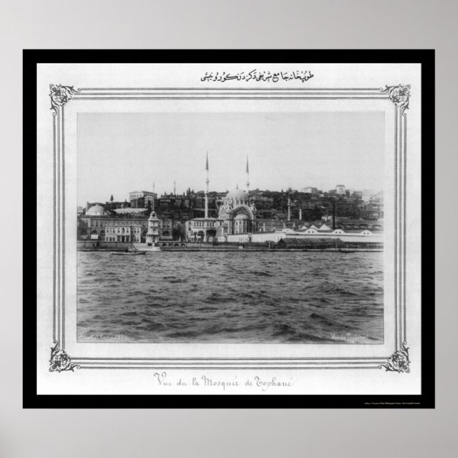 Póster Nusretiye Mosque Tophane Istanbul 1885 (Frente)