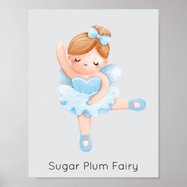 Póster Nutcracker Blue Sugar Plum Fairy Navidades (Frente)