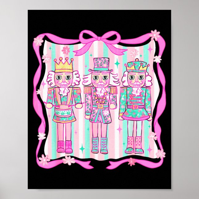 Póster Nutcracker Coquette Nk Bow Xmas Holiday Merry Chri (Frente)