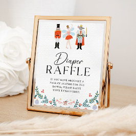 Póster Nutcracker Diaper Raffle Navidad Baby Shower