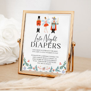 Póster Nutcracker Late Night Diaper Navidades Baby Shower