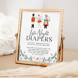 Póster Nutcracker Late Night Diaper Navidades Baby Shower