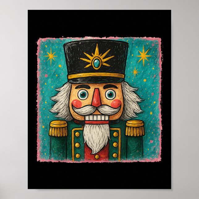 Póster Nutcracker Merry Christmas Men Women Kids Painting (Frente)