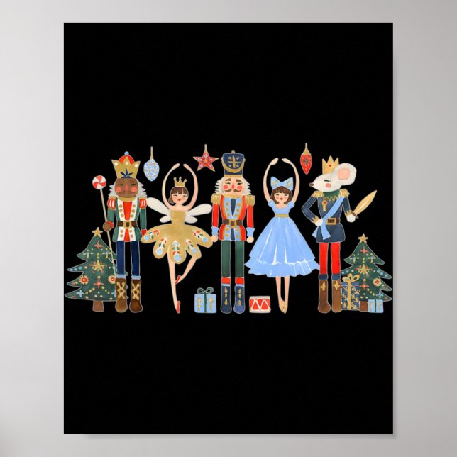 Póster Nutcracker Squad Ballet Dance Matching Family Chri (Frente)