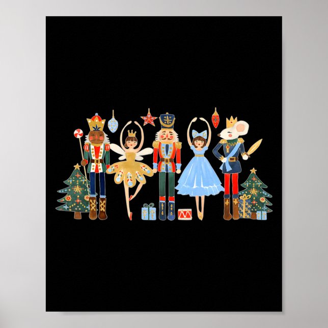 Póster Nutcracker Squad Ballet Dance Matching Family Chri (Frente)