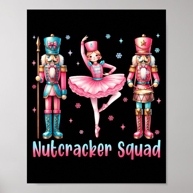Póster Nutcracker Squad Ballet Dance Merry Christmas Wome (Frente)
