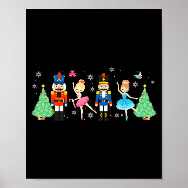 Póster Nutcracker Squad Ballet Dance Merry Christmas Wome (Frente)