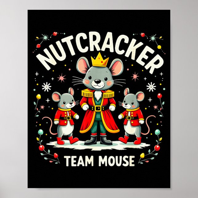 Póster Nutcracker Team Mouse Christmas Ballet Gift Merry  (Frente)