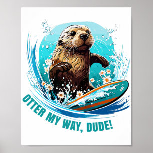 Póster Nutria 841 Nutria Surfista Roba Tablas de Surf Nut