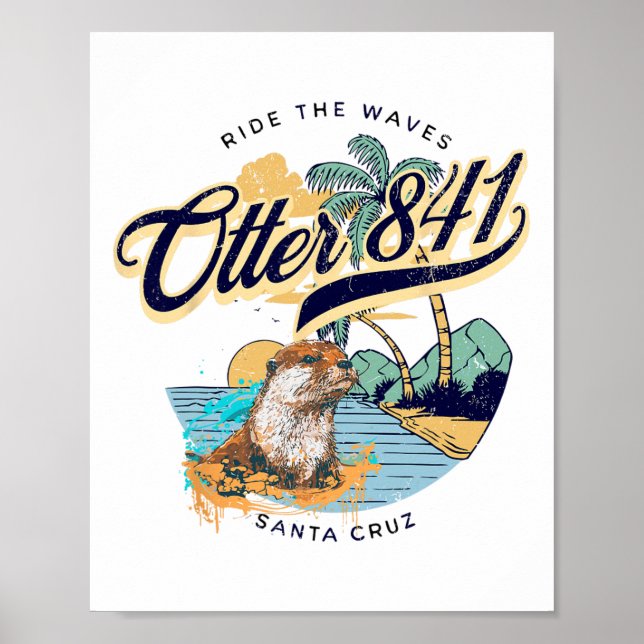 Póster Nutria 841 Surfing Nutria 841 Tabla de surf de Cal (Frente)