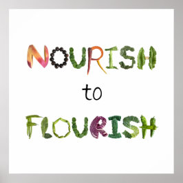 Póster Nutrir para florecer alimentos sanos