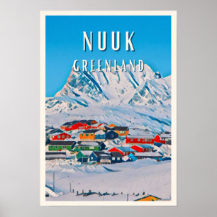 Póster Nuuk, la ville polaire aux paysages époustouflants