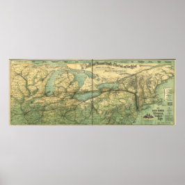 Póster NY Central y el río Hudson RR