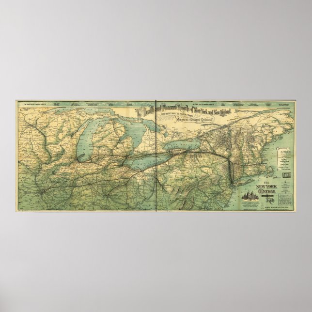 Póster NY Central y el río Hudson RR (Frente)