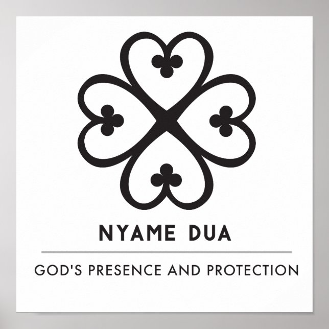 Póster Nyame Dua | Presencia y protección de Dios (Frente)