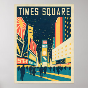 Póster NYC con Stunning Times Square