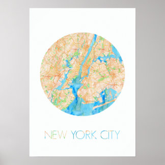 Póster NYC en acuarela