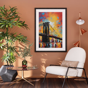 Póster NYC en Sunset Abstract sin marco