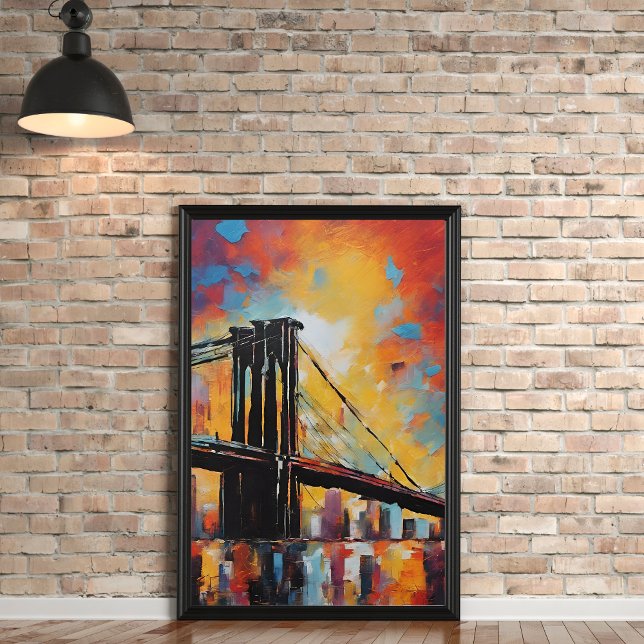 Póster NYC en Sunset Abstract sin marco (Available in a variety of sizes, this unframed poster can be purchased with or without a faux mat.)
