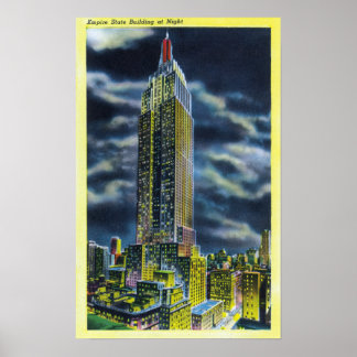Póster NYC, New YorkEmpire State Building at Night
