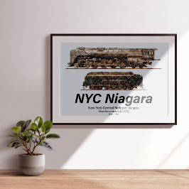 Póster NYC Niagara – Locomotora de Vapor de Tren American