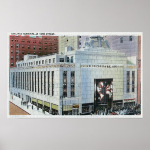 Póster NYC, nueva opinión de la calle de York42nd de