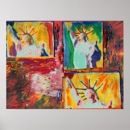 Póster NYC original Pintura 9-11 estatua de la libertad