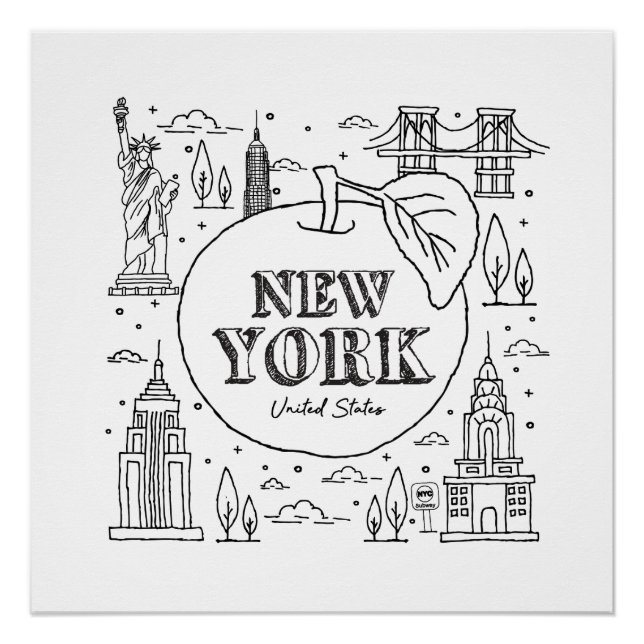 Póster NYE New York Vacation Souvenirs NYC Gift (Anverso)