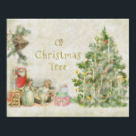 Póster O Christmas Tree Vintage<br><div class="desc">"O Christmas Tree" es un collage original de escenas antiguas que retratan los aspectos tradicionales de la víspera de los Navidades. El centro de la atención es un magnífico árbol decorado. Niños pequeños se reúnen y ven algunos de sus regalos. ¡Uy! Santa está llegando por la puerta. Se supone que...</div>