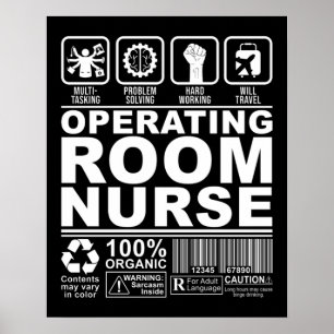 Póster O Enfermero en sala de operaciones