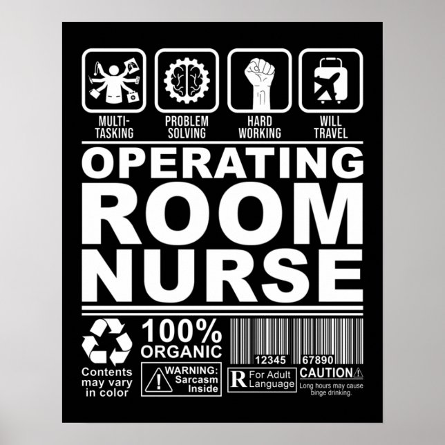 Póster O Enfermero en sala de operaciones (Frente)