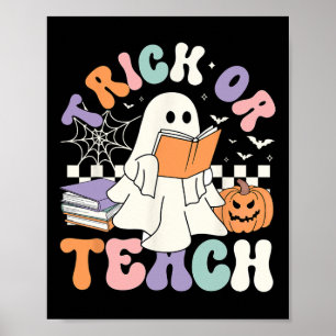 Póster O Enseñar A Un Famoso Profesor Cute Fantasma Leer