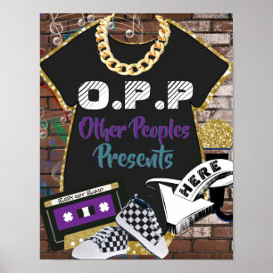 Póster O.P.P Hip Hop Purple Rótulo de mesa de regalo Verd