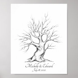 Póster Oak Fingprint Tree Para Poster De Aniversario