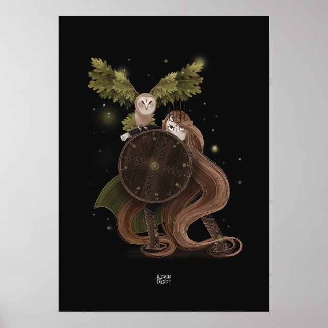 Póster OAK LEAF OWL por Alexandra Dikaia (Frente)