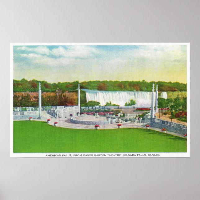 Póster Oakes Garden Theatre view of American Falls (Frente)