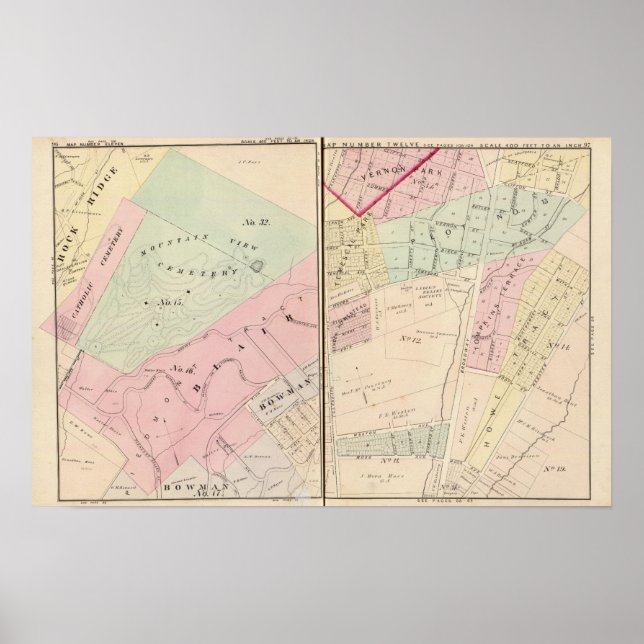 Póster Oakland, alrededores 1112 (Frente)