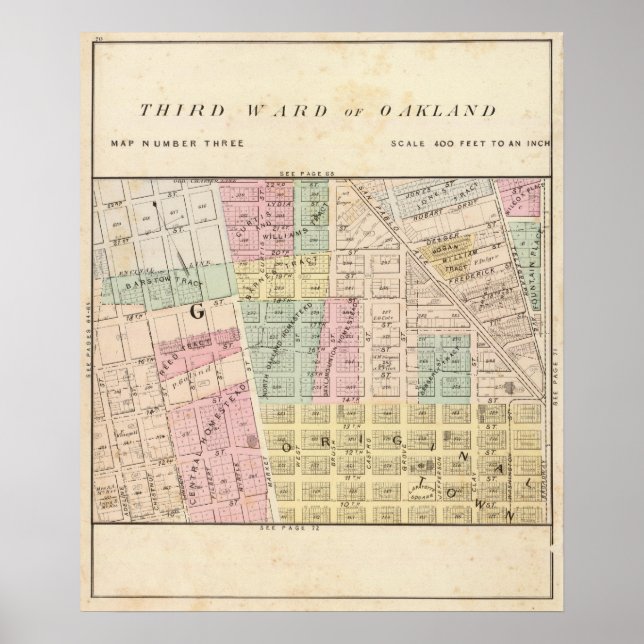 Póster Oakland, alrededores 3 (Frente)