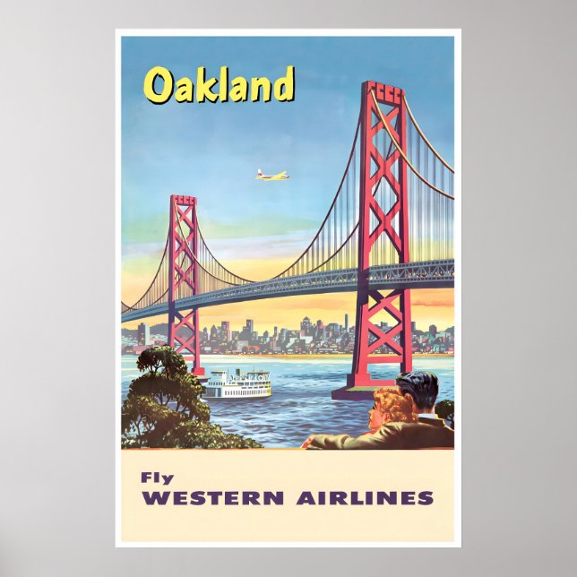 Póster Oakland Art California Travel Poster Western Print (Frente)