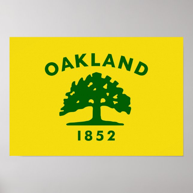 Póster Oakland, Bandera de California (Frente)